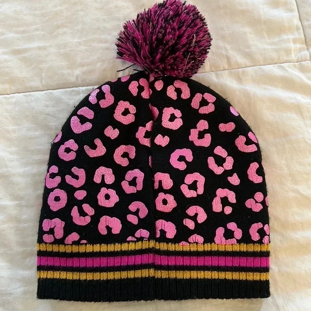 LOLSTYLE knit hat pink, and black